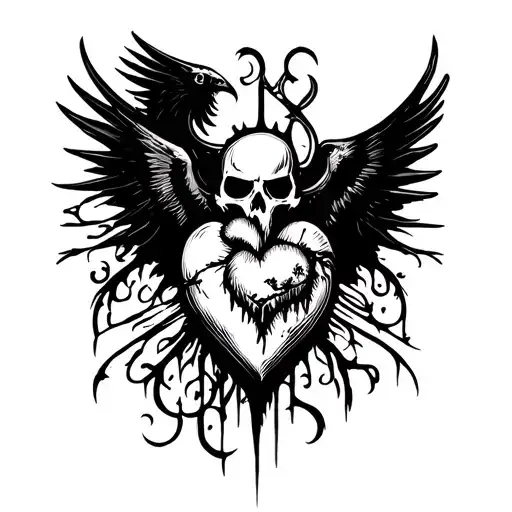 Grim Reaper Sacred Heart Raven