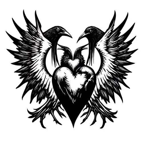 Grim Reaper Sacred Heart Raven