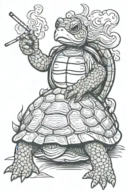 Turtle Smoking A Joint