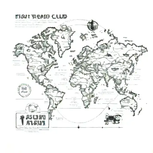 Round World Map Half Spartan Warrior Half Tiger Motorbike Riding Traveller And Fight Club Film