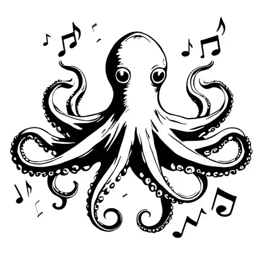 An Octopus With Musical Notes