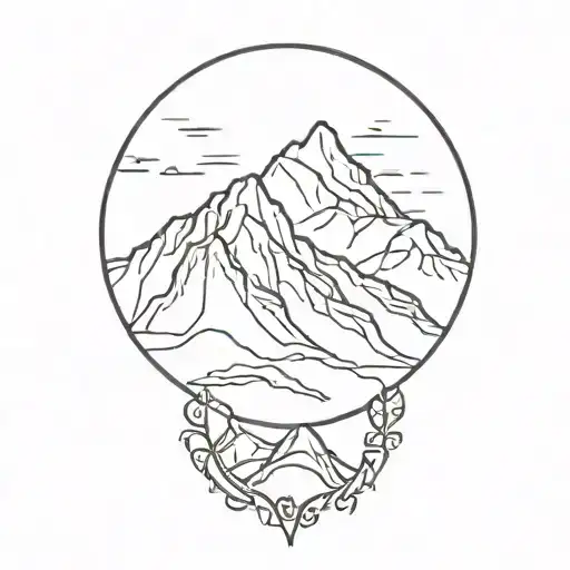 A Minimalist Tattoo Of A Mountain Range Silhouette