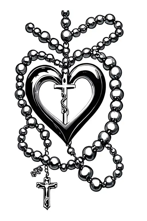 Chrome Heart Rosary Wrapping Around Bicep Down To Forearm