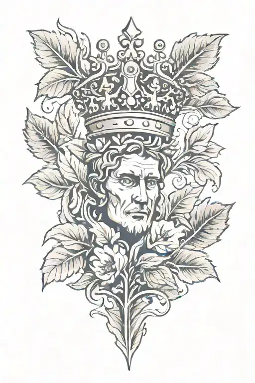 Ceasar Crown Leaf On Forearm Sleeve