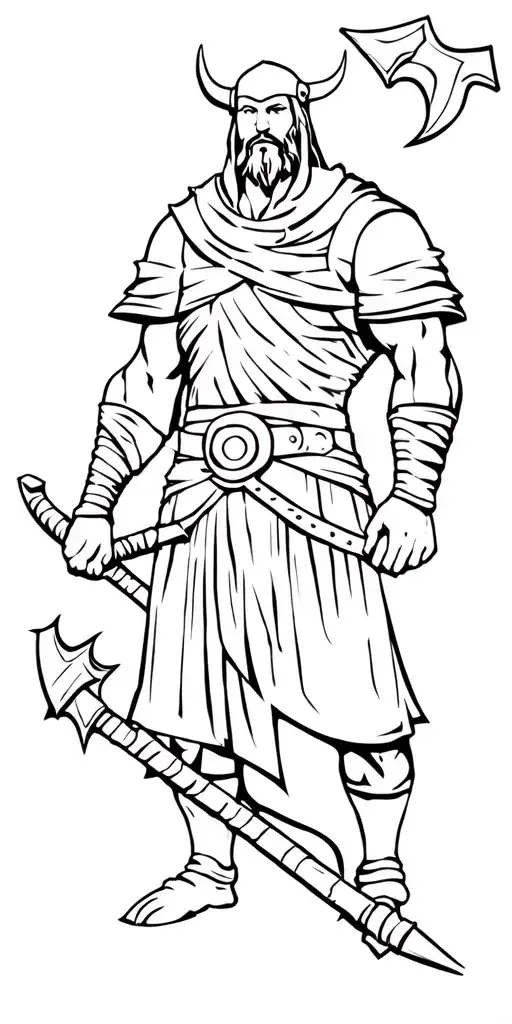 Viking Warrior Wielding Perun's Ax