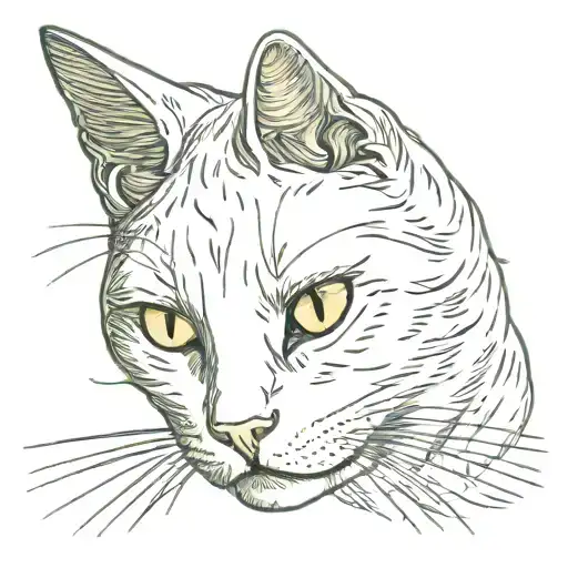 Crescent Moon And Cat Forehead Marking