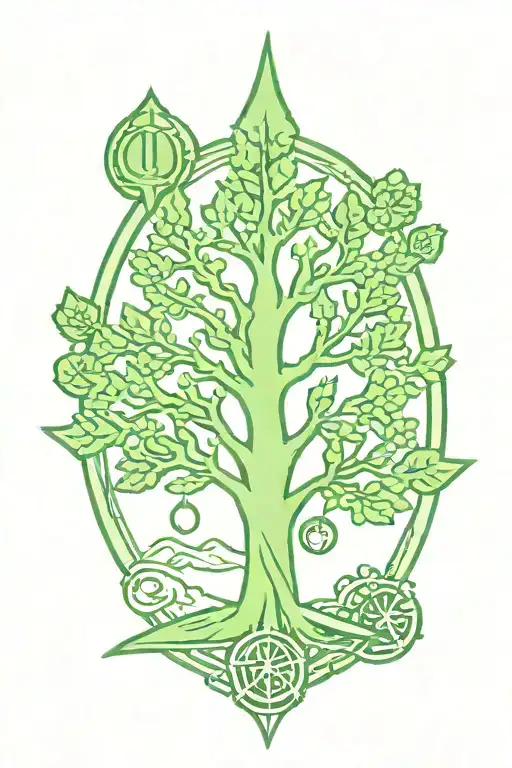 Pin Trees Vrigo Green Witch Element Symbol