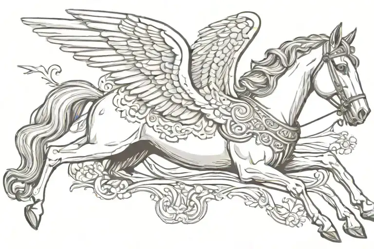 Medieval Laying Down Pegasus Horse Calm