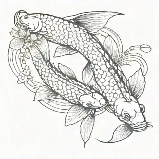 Koi Fish And Dragonfly