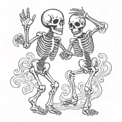 Dancing Skeleton Hand Holding