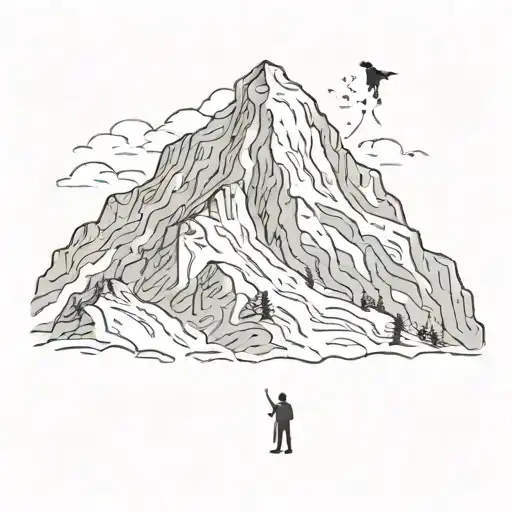 I Want A Mountain With A Person Climbing It