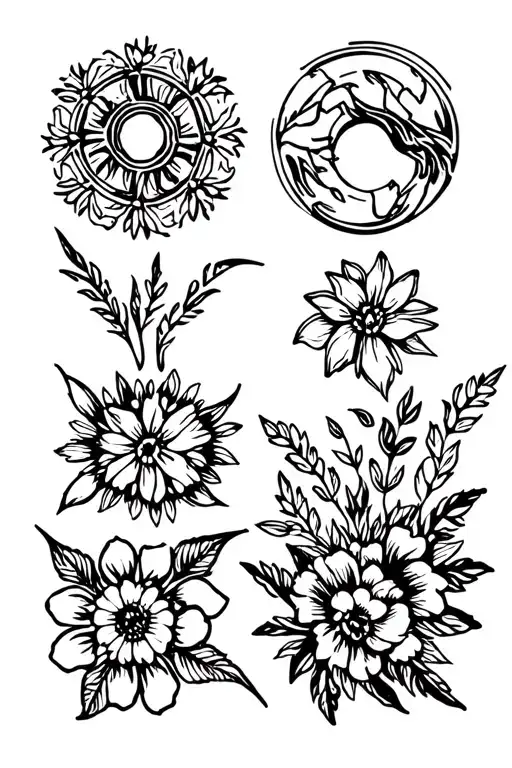Zodiac Signs Floral