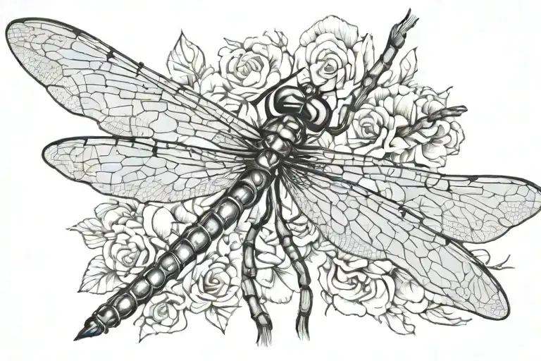 Dragonfly Black And White
