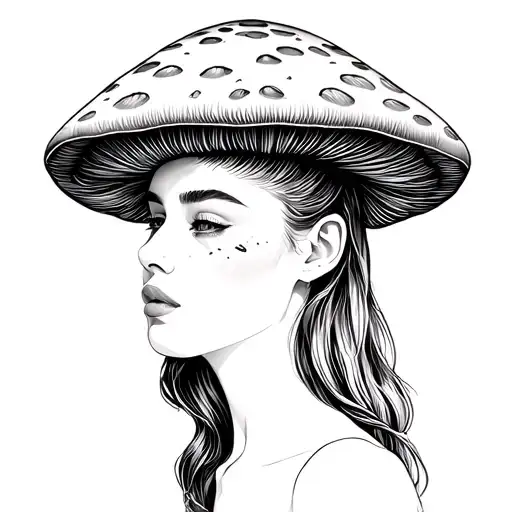 Full Body Of Women With Mushroom Head Beautiful Face And Body