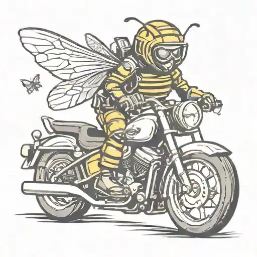 A Honey Bee Riding A Harley Davidson Motorcycle