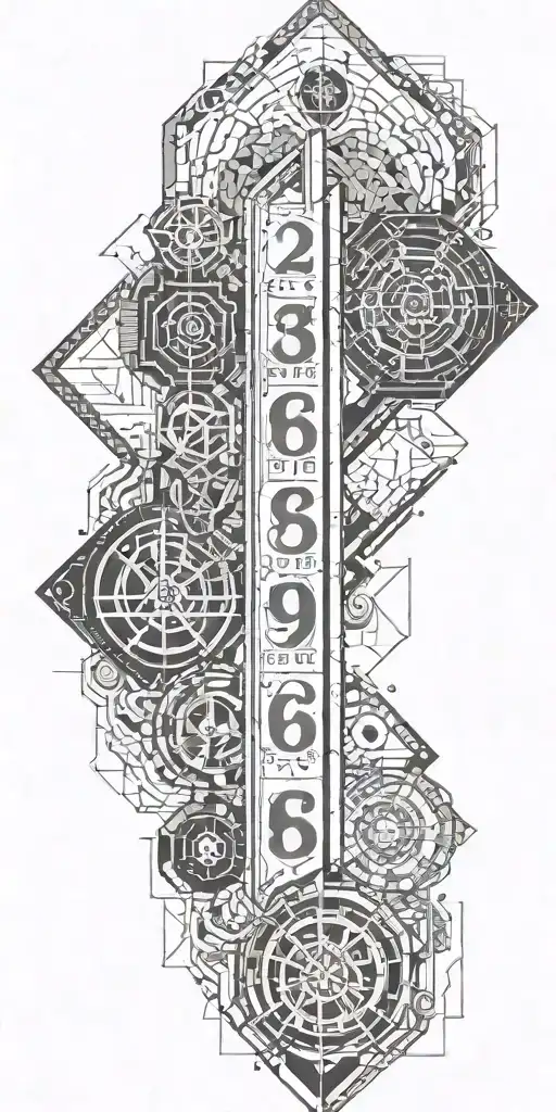 Sacre Geometry For Full Arm That Include 369 Numbers