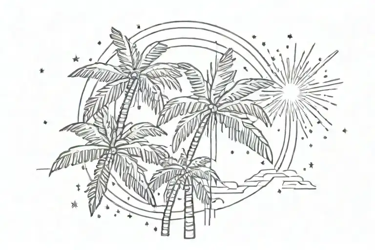 Palm Tree Shooting Star