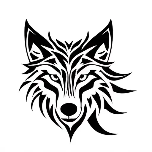 Maori Trival Shoulder Tattoo Wolf Head