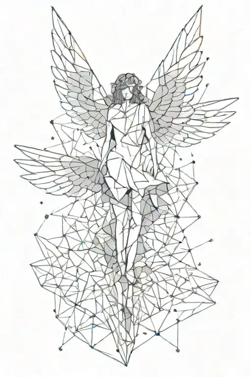 Geometric Icarus Falling Angel Wings