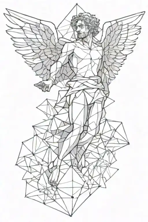 Geometric Icarus Falling Angel