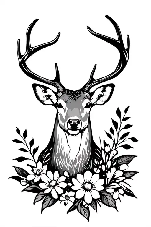 Deer And Flower