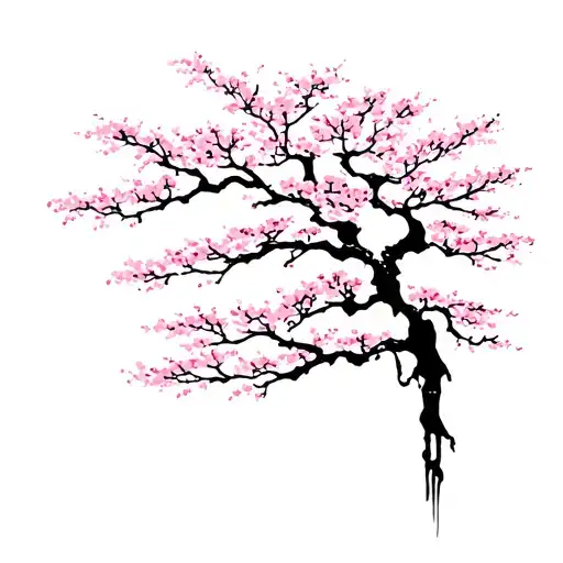 Cherry Blossom Tree In The Forest