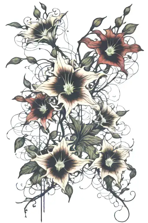 Long Thin Moonflower Vine