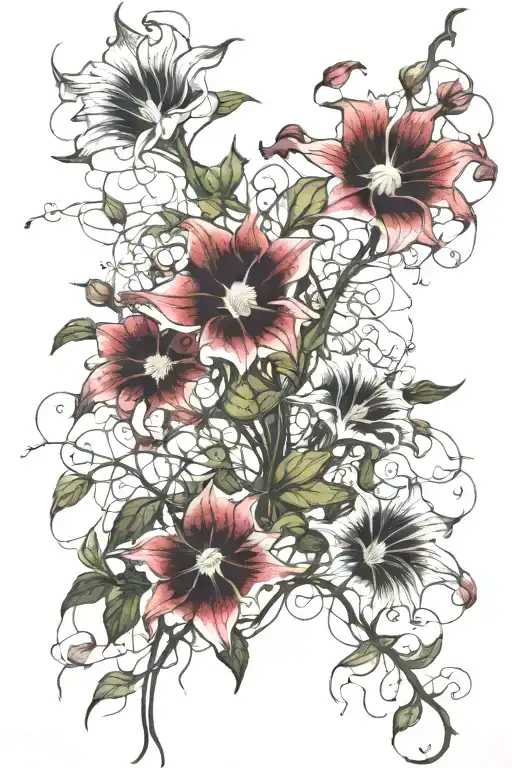 Long Thin Moonflower Vine