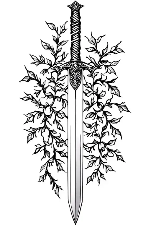 Sword Sorrounded By Vines