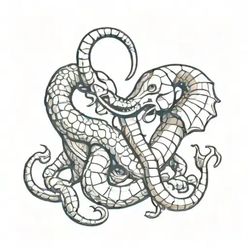 Spirit Elphant And Scorpion Intertwined