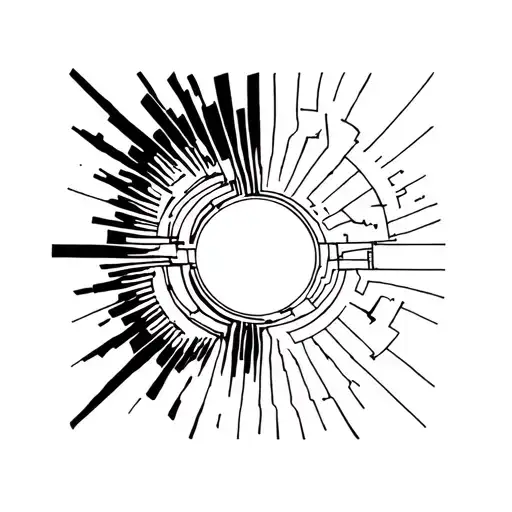 Psychedelic Glitch Fine Line Black Ink