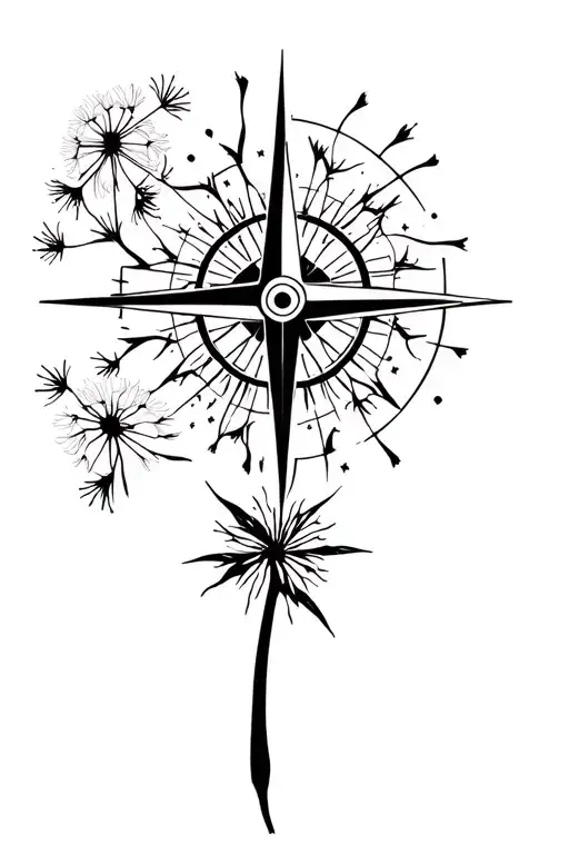 Compass With Dandelion