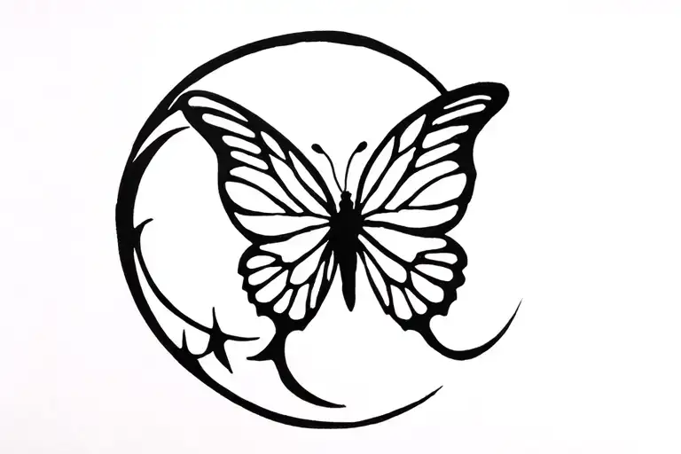 Butterfly And Moon