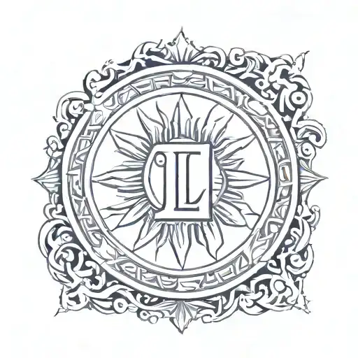 Greek Letter L With A Sun Cooperated