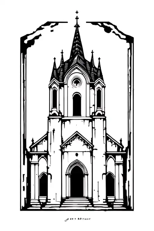 Church Tower Renaissance Style In Decay