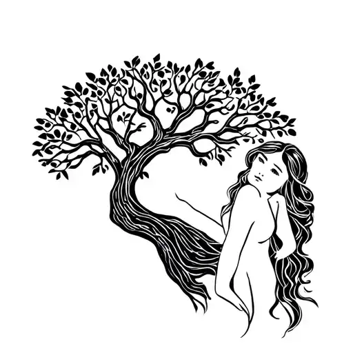Tree Of Live Life Woman Holding