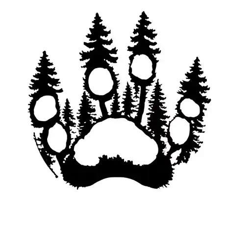 Bear Paw With Trees