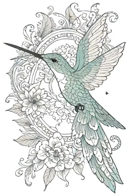 Hummingbird With Mandala Wings
