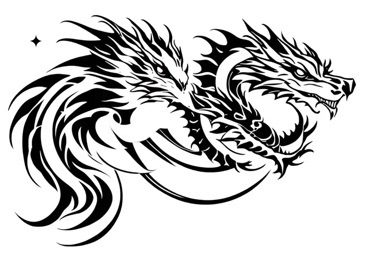 Dragon And Saturn Feminine Abstract Representation