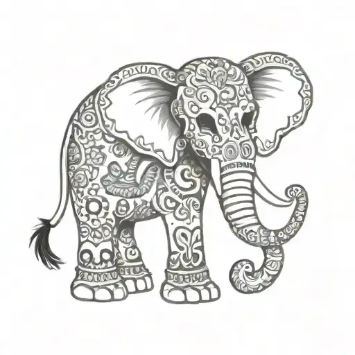 Skull Mexican Elephant Mandala