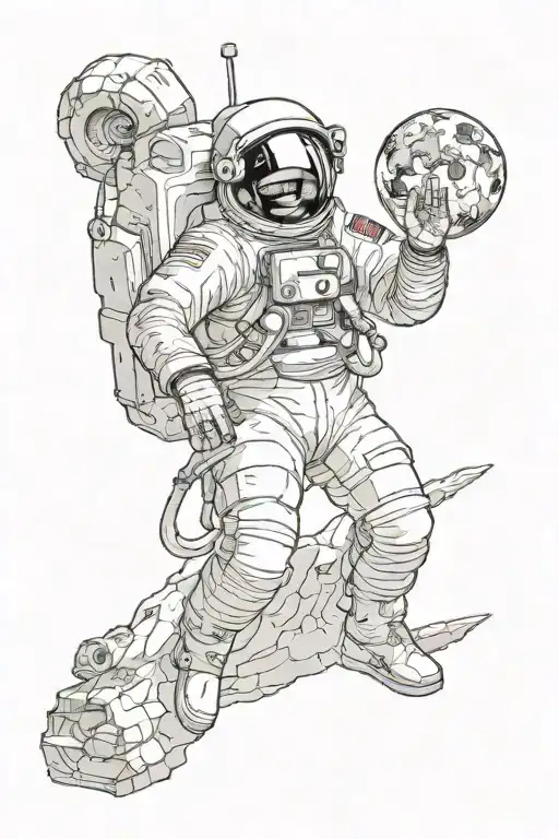Apollo Spaceship And Astronaut