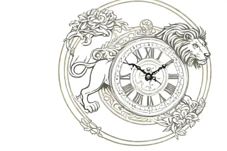 Lion Clock Inside
