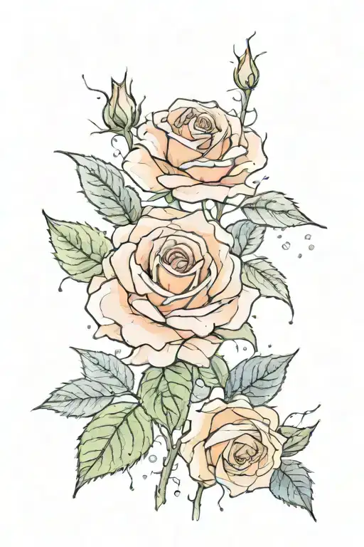 Roses And Water Color