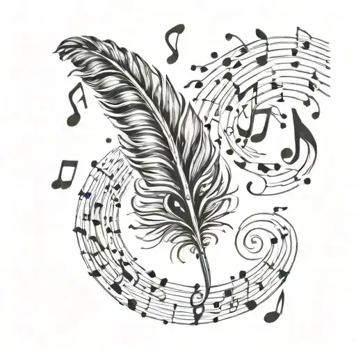 Feather And Musical Notes