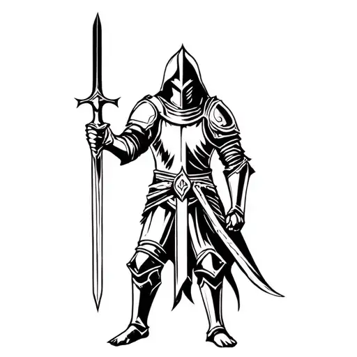 Guardian Knight Holding A Sword
