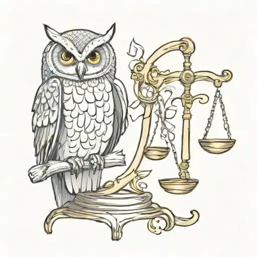 Libra Sign With Owl