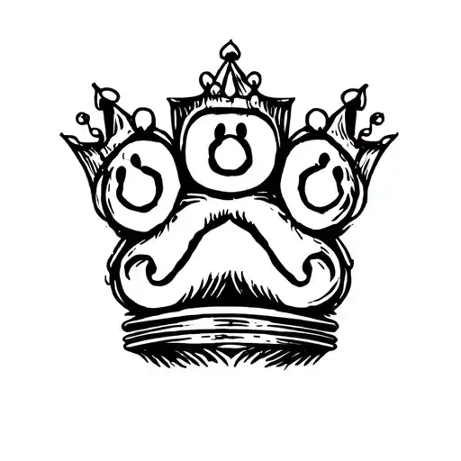 Paw Print With Crown On It