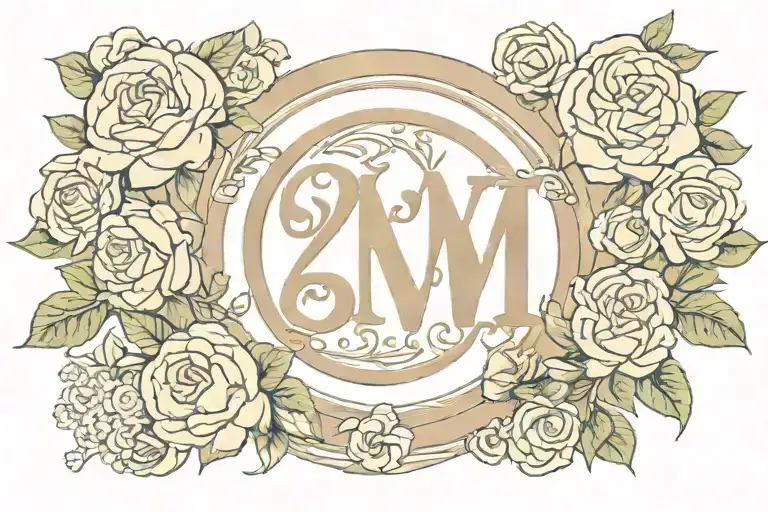 28 In Roman Numerals Surrounded By Roses