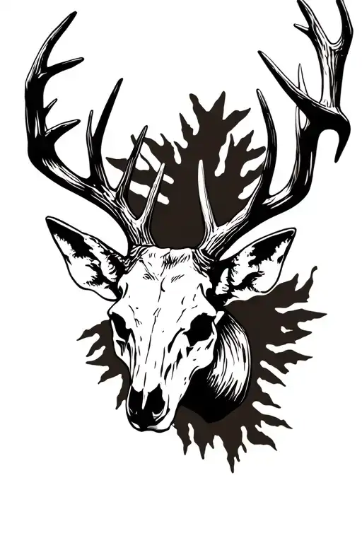 Deer Skull With Antlers