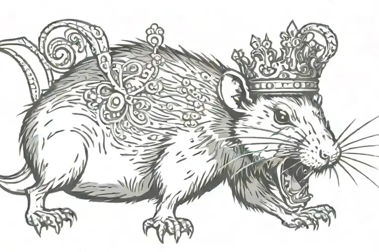 Angry Rat With A Crown
